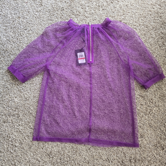 Women's DKNY Tulle Overlay Top Size XS - Picture 3 of 8